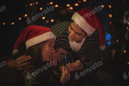 Preview: Asian lover celebrate and enjoy together for Chirstmas and happy new year festival at home