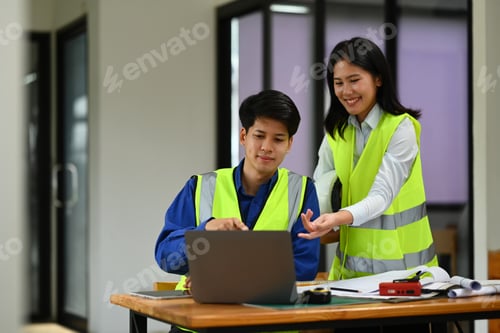 Preview: Civil engineer team brainstorming, planning development details at construction office