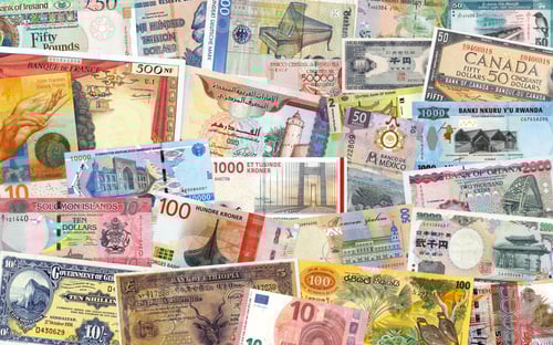 Preview: Colorful world paper banknote background