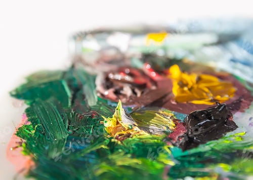 Preview: Art palette with oil paints