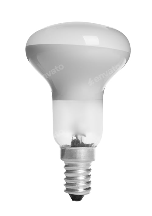 Preview: New light bulb for lamp on white background
