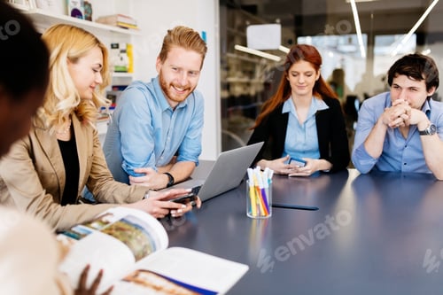 Preview: Business people collaborating in office and working on project together