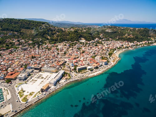 Preview: Aerial view of Zakynthos city in Zante island, in Greece