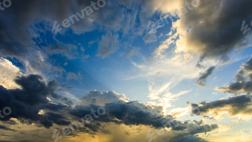 Preview: colorful dramatic sky with cloud at sunset