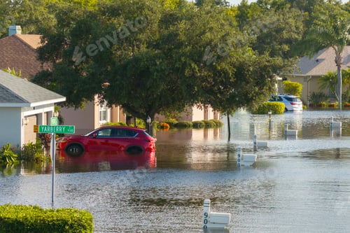 Preview: Hurricane Debby tropical rainstorm flooded residential homes and cars