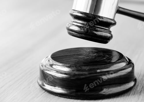 Preview: Closeup of gavel judgement concept
