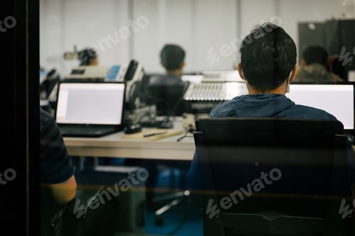 Preview: People studying and learning robot operating system at manufacturing automation