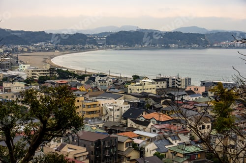 Preview: Aerial view of the city of Kamakura, Japan