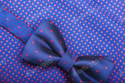 Preview: Bowtie and Pocket Square with Dotted Pattern