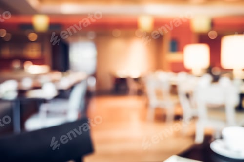 Preview: Blurred background,restaurant blur background with bokeh light