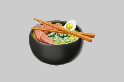 Preview: Ramen bowl with chopsticks and egg