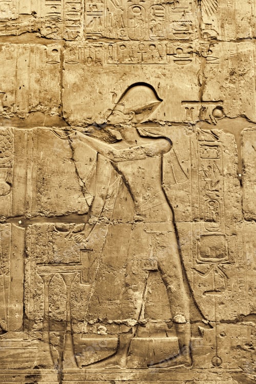 Preview: Ancient wall with egyptian hieroglyphs in the Karnak Temple