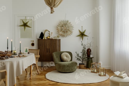 Preview: A stylish Christmas living room with elegant decor