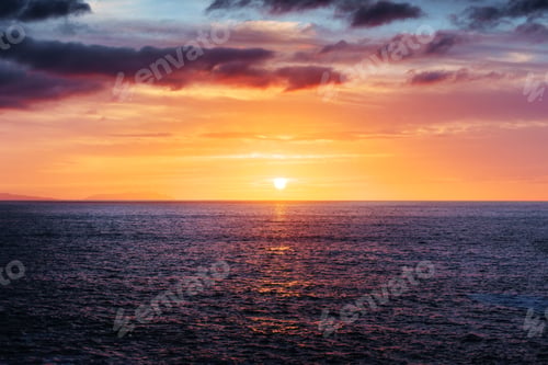 Preview: Fantastic view of the sky at sunset with cumulus clouds