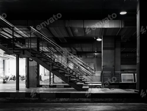 Preview: Industrial staircase in parking garage