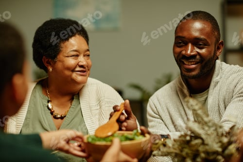 Preview: Happy African American Family at Dinner
