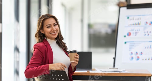 Preview: Asian Business woman working at home office and analyze financial report document. Accounting and