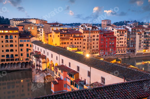 Preview: Florence, Italy at the Ponte Vecchio Bridge crossing the Arno River