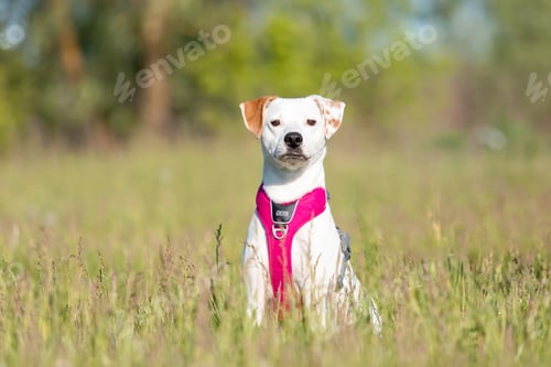 Preview: Crossbreed dog playing outdoor