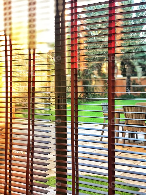 Preview: Morning Sunlight through back porch venetian blinds