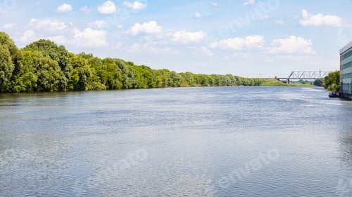 Preview: panorama of Moskva river in Kolomna city in summer