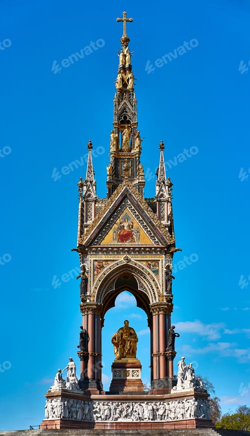 Preview: Vertical of the Albert Memorial, at Royal Albert Hall in Kensington Gardens, London