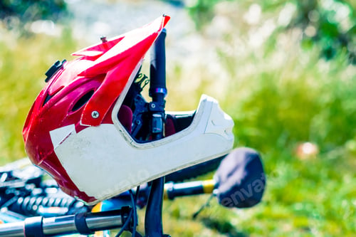 Preview: White red protection sport helmet