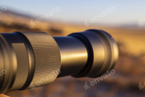 Preview: Selective focus shot of a black camera