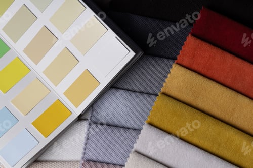 Preview: a variety of fabrics with a color palette