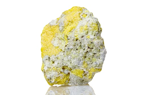 Preview: macro mineral stone sulfur on a white background