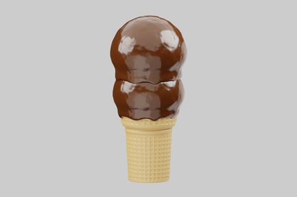 Preview: Chocolate double scoop ice cream cone