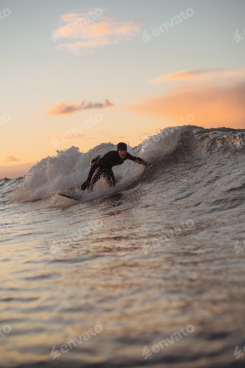 Preview: Young male swimming in the sea at Domburg, the Netherlands