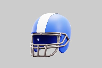 Preview: Blue football helmet with white stripe