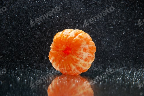 Preview: front view fresh peeled tangerines on dark background exotic tropical darkness juice citrus black