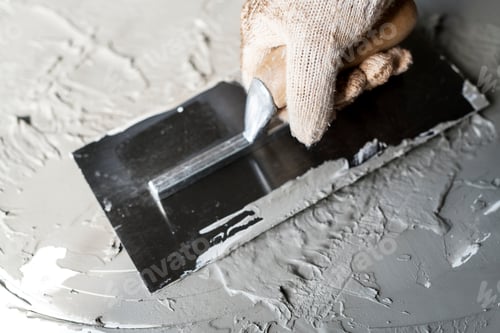 Preview: Applying Cement with Trowel Indoors for Construction Work