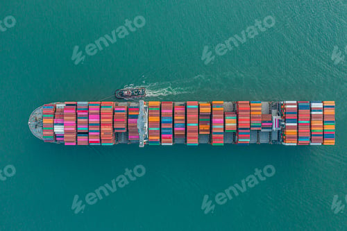 Preview: cargo ship carrying container for business import and export logistic supply chain,sea freight