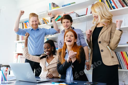 Preview: Business people collaborating in office and working on project together