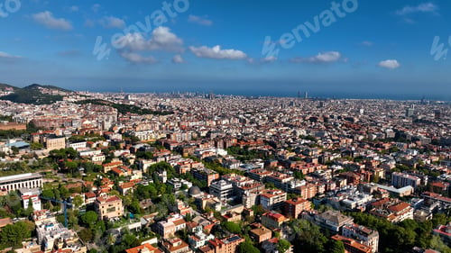 Preview: Aerial View of Barcelona City, Sarria-Sant Gervasi district, Sagrada Familia