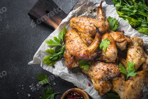 Preview: Baked chicken wings.