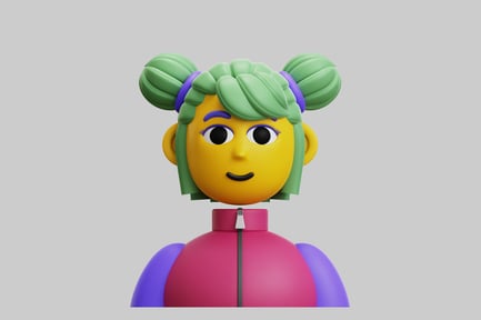 Preview: Toon character with bun hairstyle