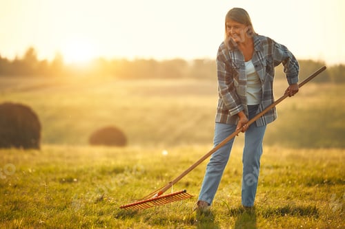 Preview: Mature couple working on the farm