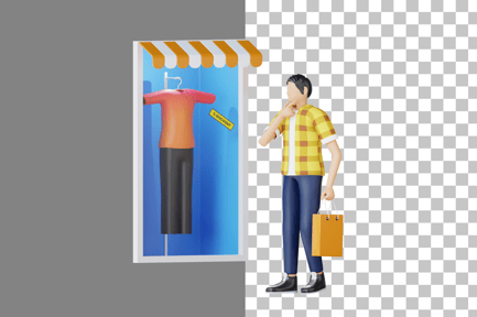 Preview: Window Shopping 3D Illustration