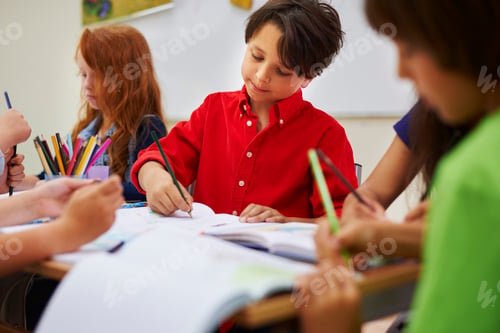 Preview: Pensive pupil during the lesson