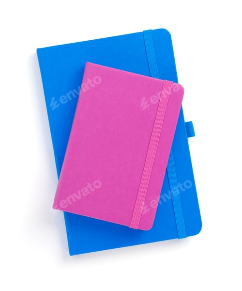 Preview: closed notebook or notepad at white background