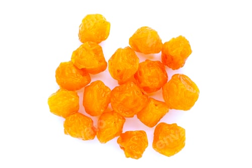 Pile of Candied Fruits on White Background