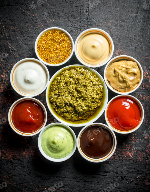 Preview: The range of different sauces.