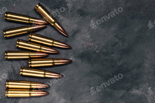 Preview: Bullets on gray background with copy space