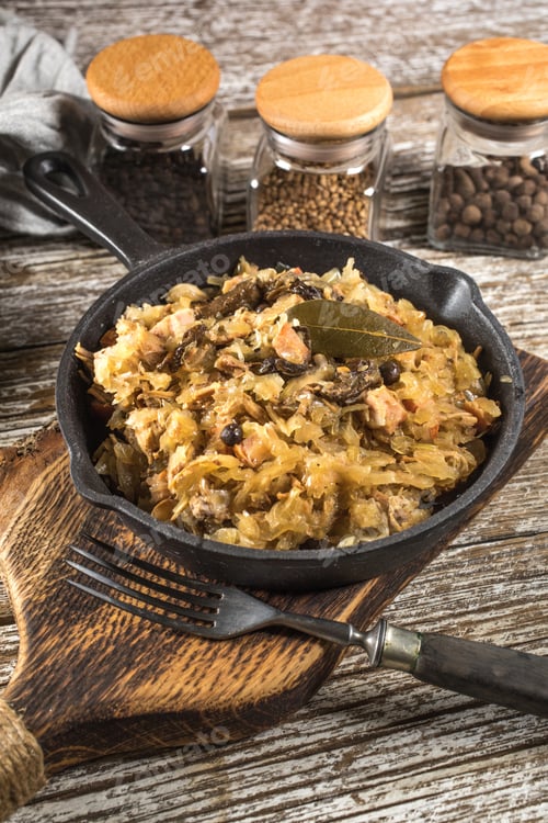 Preview: Bigos, a traditional Polish dish with cabbage.