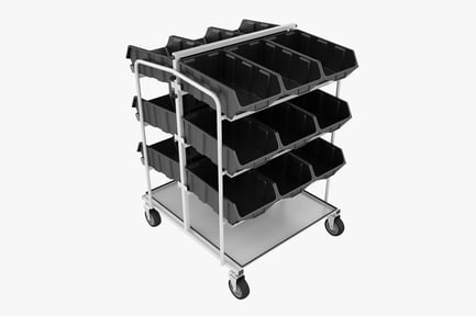 Preview: Rolling Tote Picking Cart with Bins