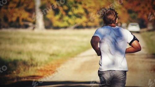 Preview: A young man running in a park